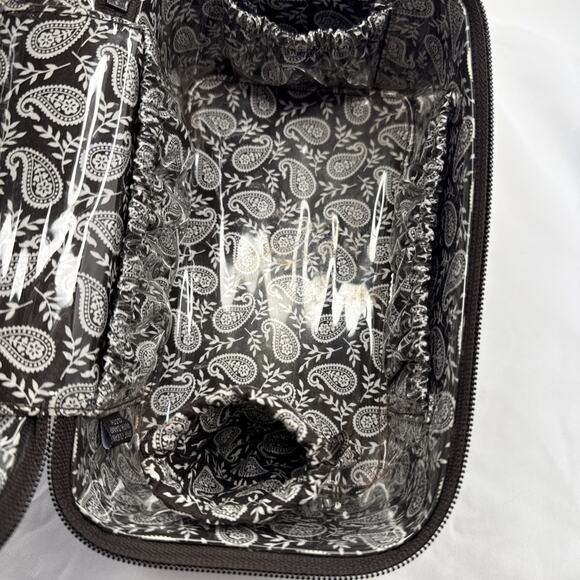 Vera Bradley CHOO CHOO TRAVEL CASE Espresso Color Dark Brown Quilted - Picture 15 of 16